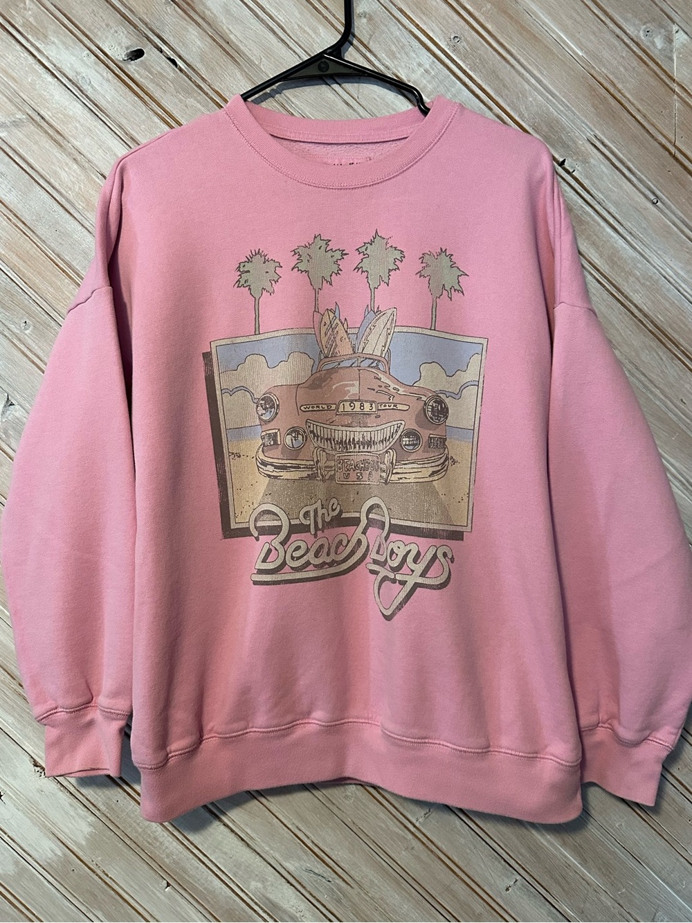 abercrombie kids Pink The Beach Boys Graphic Crew Retro Band Sweatshirt